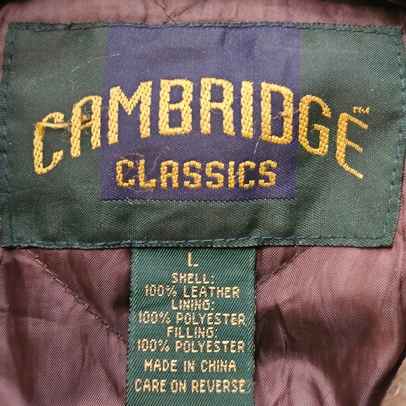 Cambridge Classics Bomber Jacket Men Large Brown Suede Leather Quilted Lining - Picture 3 of 8